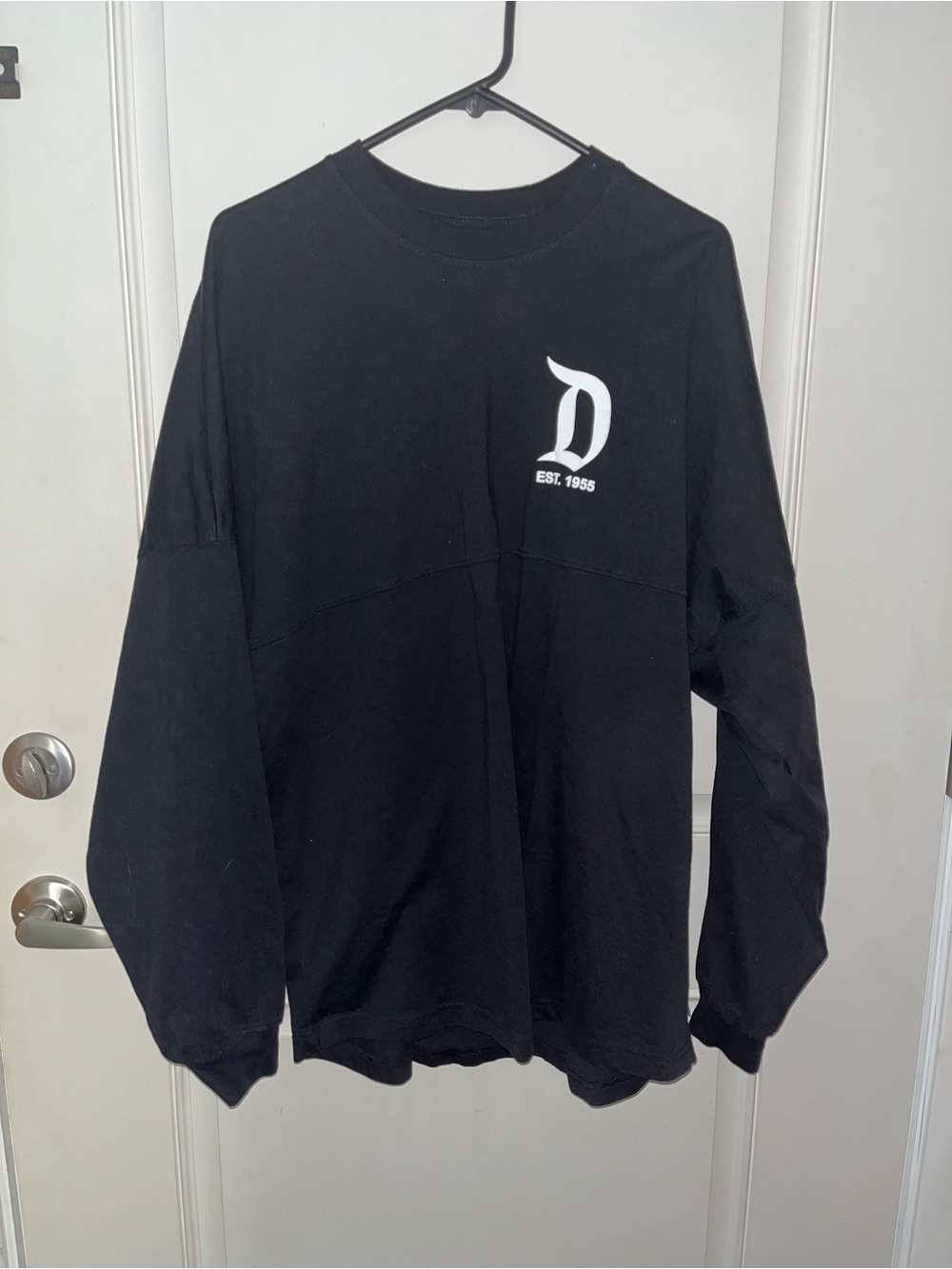 Disney Black Crewneck Sweatshirt with White D Logo